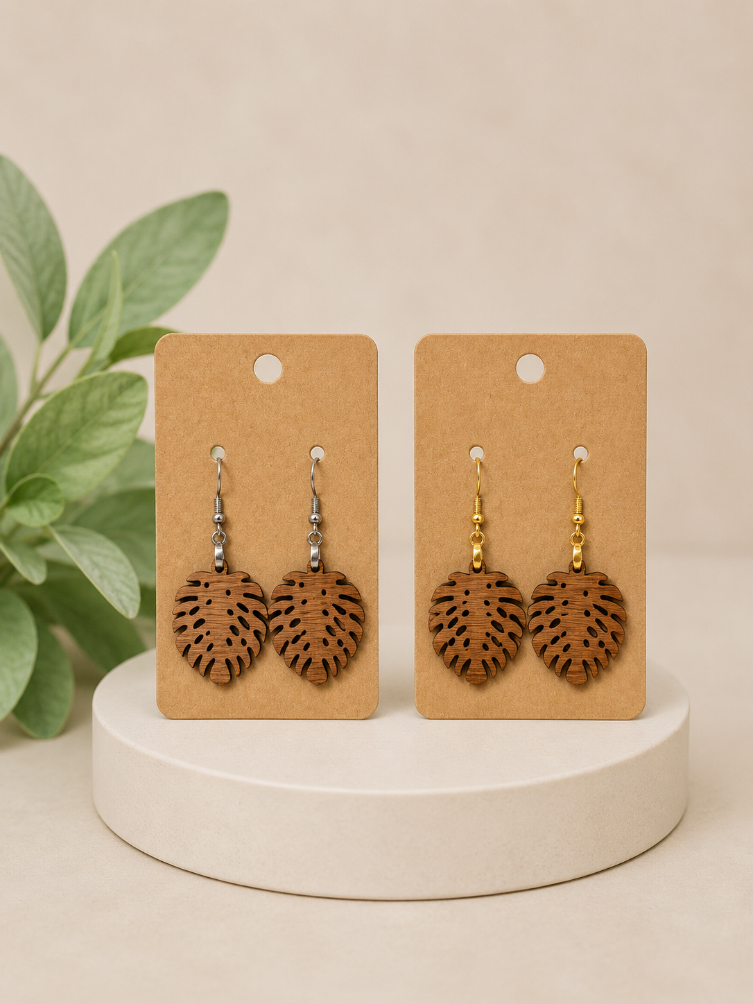 Monstera Leaf Earrings