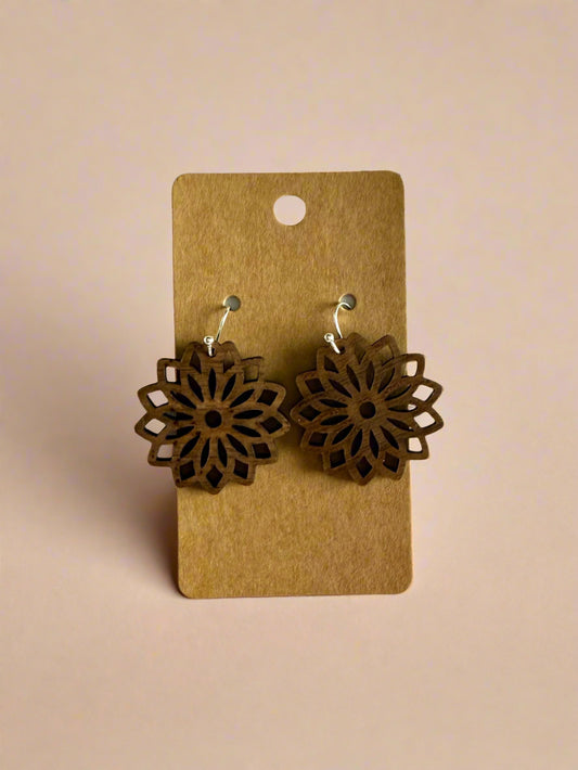 Mandala Wood Earrings
