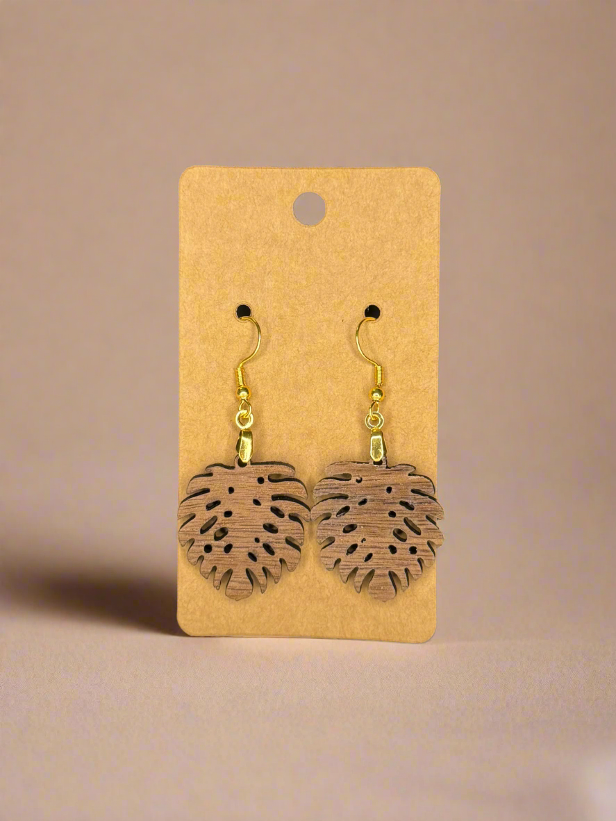 Monstera Leaf Earrings