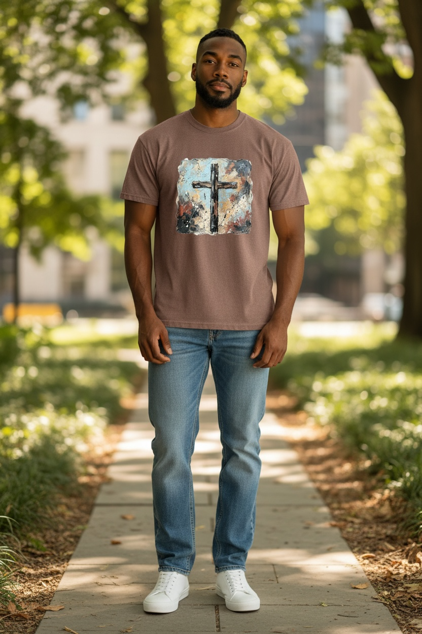 Brushstroke Cross T-Shirt